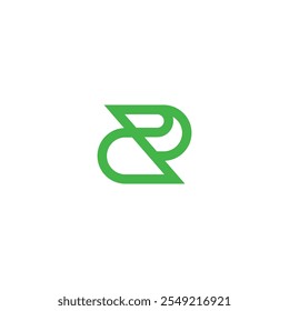 logo icon initial R green element vector technology