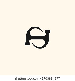 El icono del logotipo de la S inicial como un hummer para su negocio de carpintería 