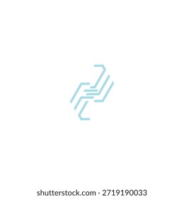 Logo Symbol Initialen F1 Linie Technologie Illusion Vektor