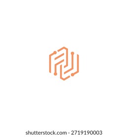 ícone de logotipo iniciais F1 quadrado tecnologia ilusão vetor