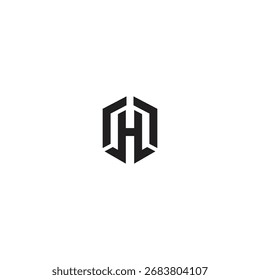 ícone de logotipo iniciais tecnologia de hexágono GH ilusão