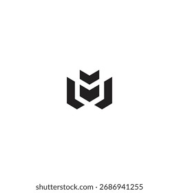 logo icon initials line MX technology Vector