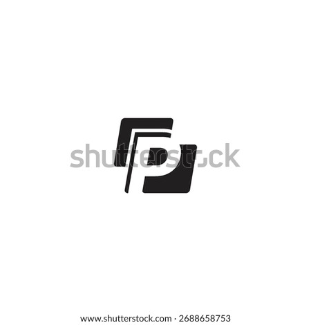 logo icon initials PE element illusion vector technology