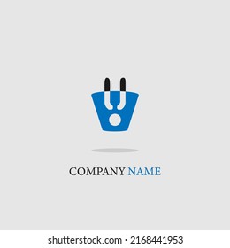 logo icon for insurance companies and retail stores simple blue stripes elegant trendy lines