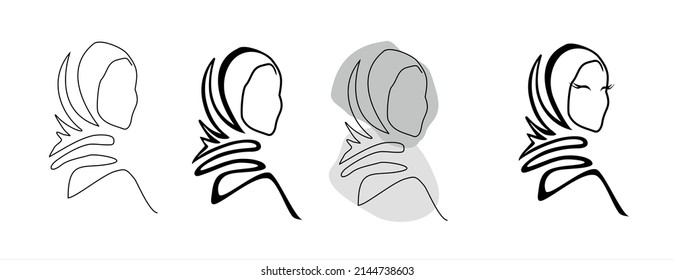 logo, icon isolated symbol muslim girl in hijab