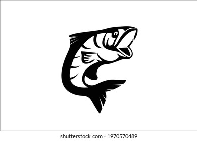 the logo or icon of the jumping bass fish