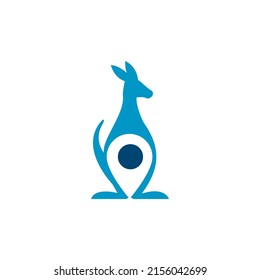 Logo Icon Kangaroo Destination GPS Vector