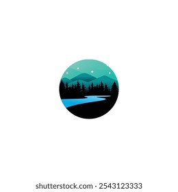 Vector de diseño de paisaje de icono de logotipo