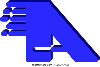 The logo icon for a letter A created with graphic style and design - vector
