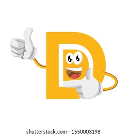 Logo icon Letter D. Initial letter D Design vector happy. Print the initial monogram.