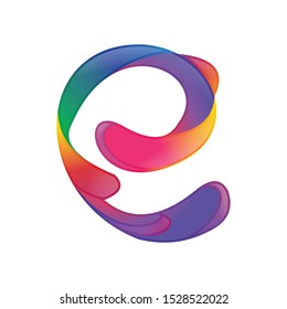 logo icon letter e colorfull