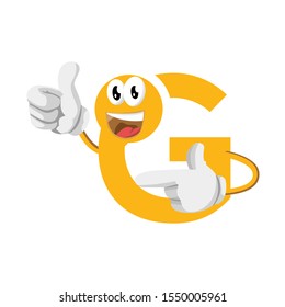 Logo icon Letter G. Initial letter G Design vector happy. Print the initial monogram.