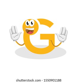  Logo icon Letter G. Initial letter G Design Smile vector.