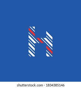 logo icon letter H, editable vector diagonal lines