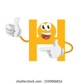 Logo icon Letter H. Initial letter H Design vector happy. Print the initial monogram.