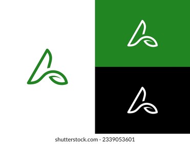 logo icon letter A leaf	modern