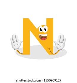  Logo icon Letter N. Initial letter N Design Smile vector.