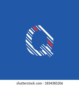 logo icon letter Q, editable vector diagonal lines