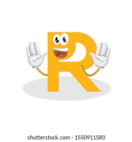  Logo icon Letter R. Initial letter R Design Smile vector.