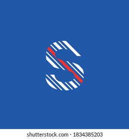 logo icon letter S, editable vector diagonal lines