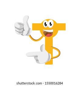 Logo icon Letter T. Initial letter T Design vector happy. Print the initial monogram.