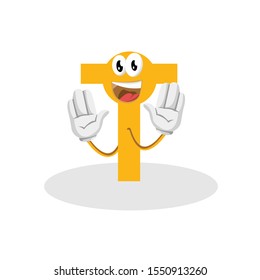  Logo icon Letter T. Initial letter T  Design Smile vector.