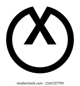 logo icon letter X upside down round circle