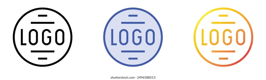 logo icon. Linear, Blue Fill and Gradient Style Design Isolated On White Background