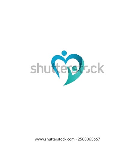 logo icon love illusion vector technology