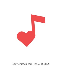 Logo or icon love melody song unique design minimal with blank background