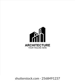 Logo icon m initial for architecture or buildiing with creative illustration