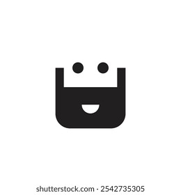 Logo o icono de hombre barba lindo diseño único con fondo en blanco