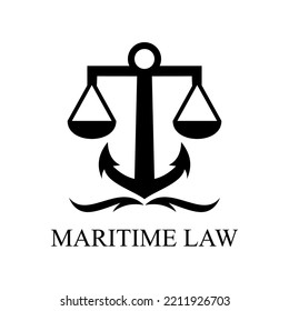 Logo Icon Maritime Law Vector 