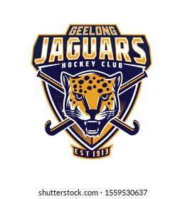 logo icon mascot emblem bagde for hockey club sports jaguars