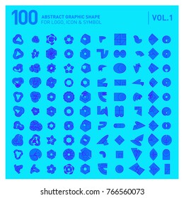 Logo and Icon Mega Collection. Set 0f 100 Colorful Abstract Geometric Logo and Icon