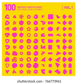 Logo and Icon Mega Collection. Set 0f 100 Colorful Abstract Geometric Logo and Icon