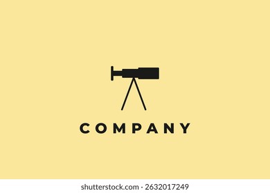 logo icon minimal telescope with stand