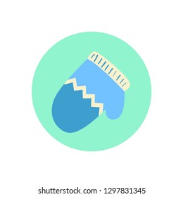 Logo, icon mitten winter glove. White background. Vector illustration. EPS 10.