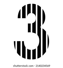 Logo Icon Modern Geometric Number 3 