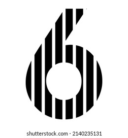 logo icon Modern Geometric number 6 