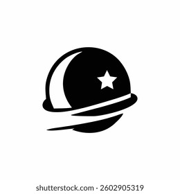 Logo icon moon with star	