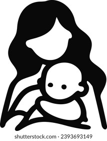 logo icon mother family breastfeed care baby