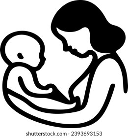 logo icon mother family breastfeed care baby