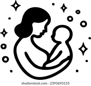 logo icon mother family breastfeed care baby