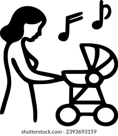 logo icon mother family breastfeed care baby carriage