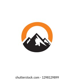 logo icon mountain circle design