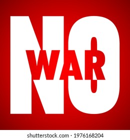 Logo Icon - No War. Sign Peace Symbol. Fashion Typography for a Print T-shirt. Apparel, Greeting Invitation Card or Cover Flyer, Anti-war Poster Banner