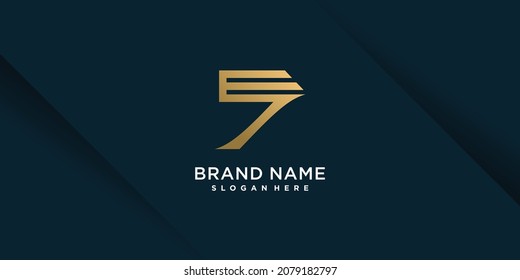 Logo-Symbol mit Nummer sieben und kreativem Konzept Premium Vector 7