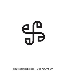 Logo or icon octopus abstract line minimalist with blank background