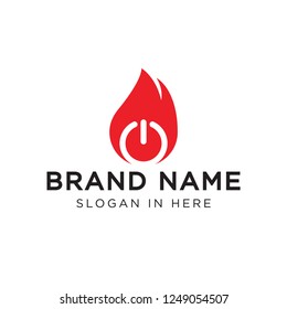 logo icon of on fire. with icon of flame overlapping on icon . logo template design download.